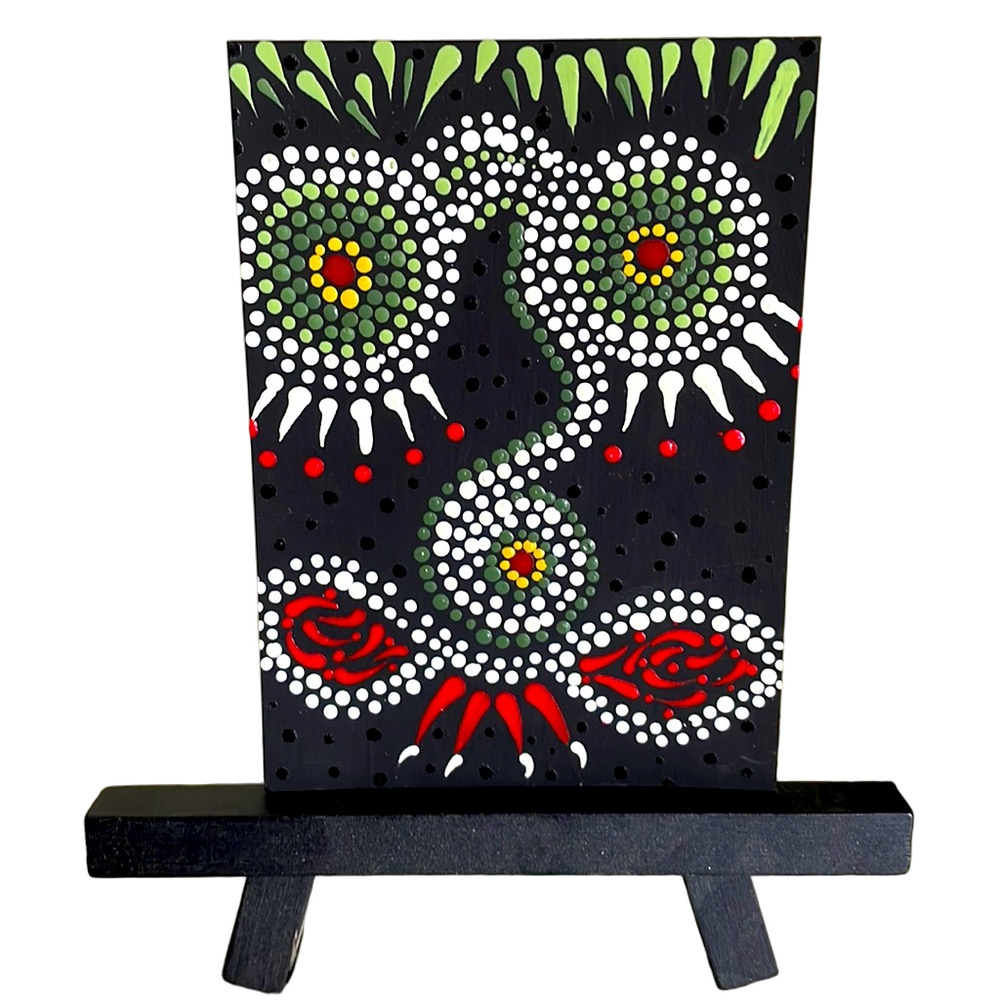 ACEO Collectible Original Painting Art “Nightmare” Monster Dot Art Mini Signed